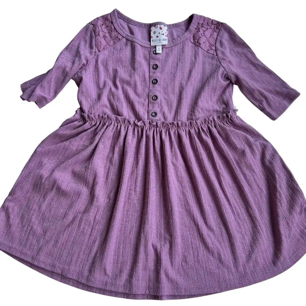Belle du Jour Pink Lace Peplum Tunic - Size Small